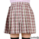 【全品90％オフ】コスプレ 制服用 チェック柄 プリーツ スカート ピンク オリ...