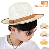 【全品90％オフ】SALE 子供用 帽子 中折れストローハット ツバ広 カラーリ...