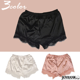 【全品90％オフ】レディース ショートパンツ レース付き サテン ルームウェア ...