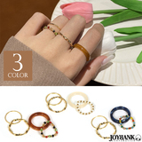 【全品90％オフ】レディース 指輪 4種セット 異素材MIX サムリング 重ね付...