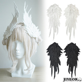 【全品90％オフ】ヘッドドレス 羽根 レース 2点セット ヘアアクセ ワイヤー入...