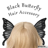 【全品90％オフ】ヘアクリップ 黒い蝶 2個セット レース ヘアアクセサリー 大...