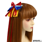 【全品90％オフ】リボンバレッタ マルチカラー 白雪姫 ロングリボン カラフル ...