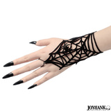 【全品90％オフ】ブレスレット 蜘蛛の巣 ベルベット風 ゴシック ブラック 黒 ...