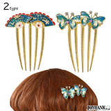 【全品90％オフ】ヘアアクセサリー 和風 コーム フォーク 扇 オリエンタル 蝶...